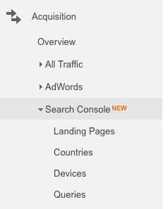 Search Console in Google Analytics