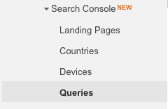 Google Analytics Search Console Queries View
