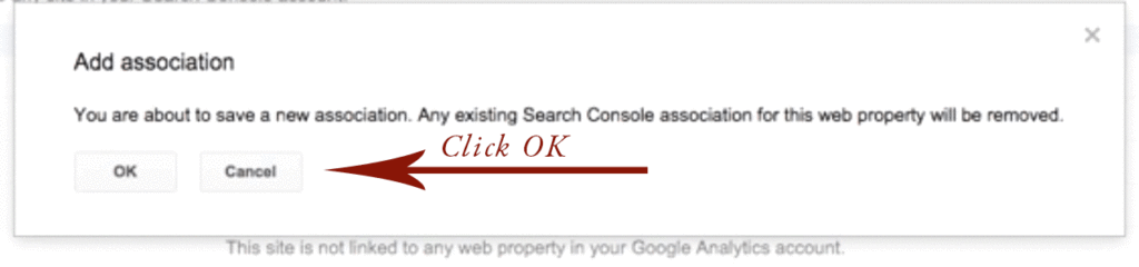 Add Google Search Console association