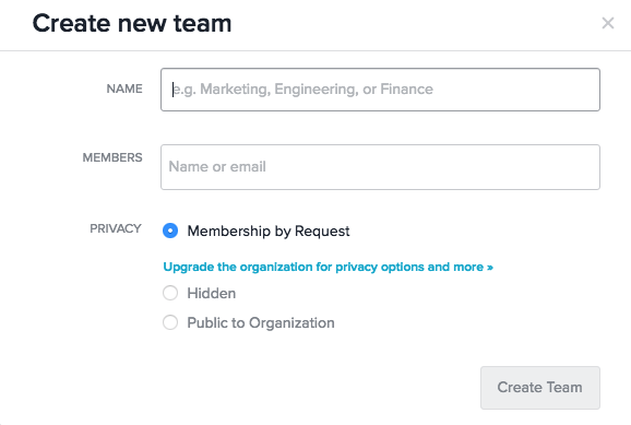 Give your Asana team a name.
