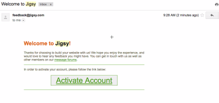 jigsy account verification email