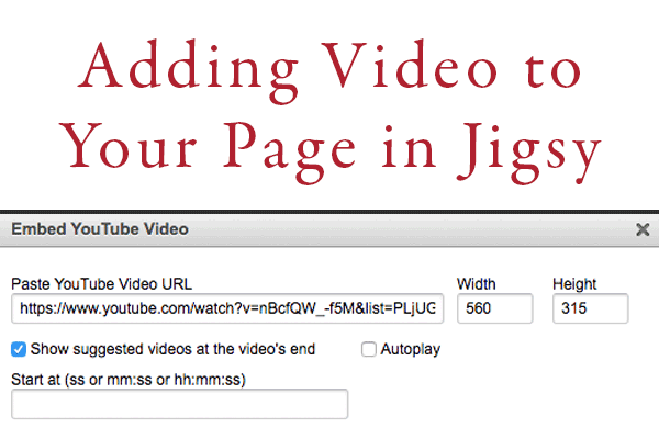 add video to a jigsy page