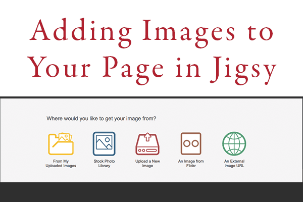 adding images to your page in jigsy