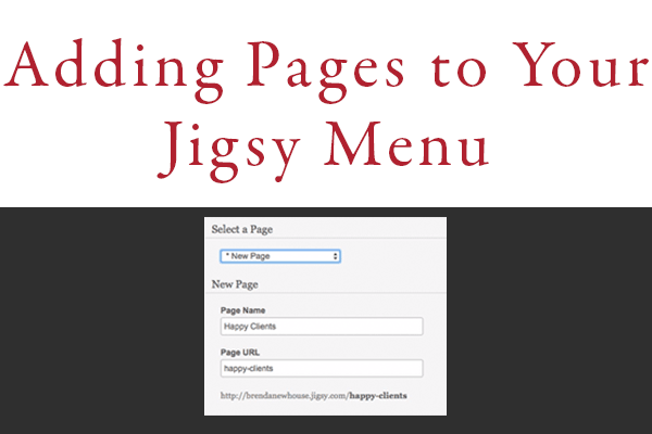 Adding pages to Jigsy menu