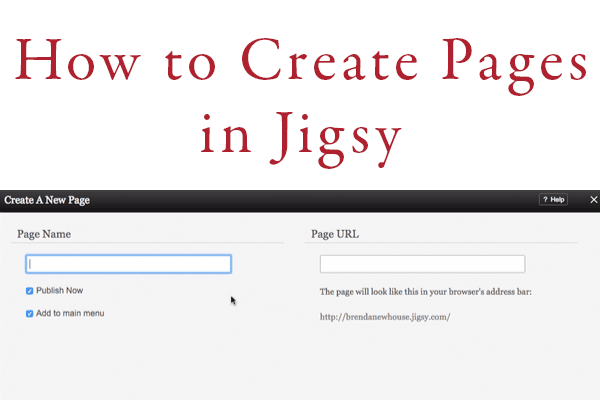 create pages in Jigsy