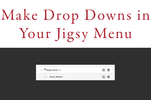 drop down menus, jigsy tutorial