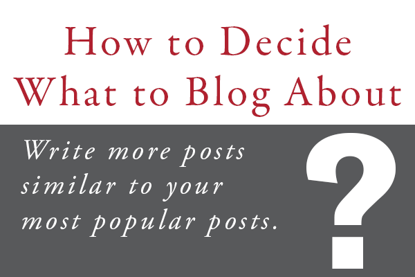 how to decide what to blog about using your most popular posts