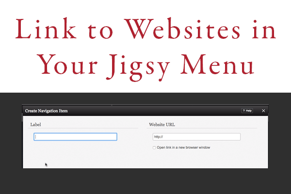 Link to websites in a Jigsy menu