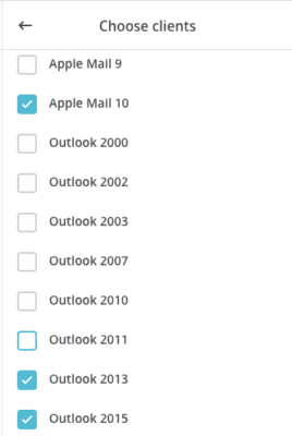mailchimp inbox preview email client selection