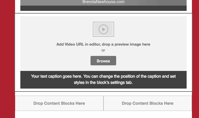 mailchimp video content block placed in email