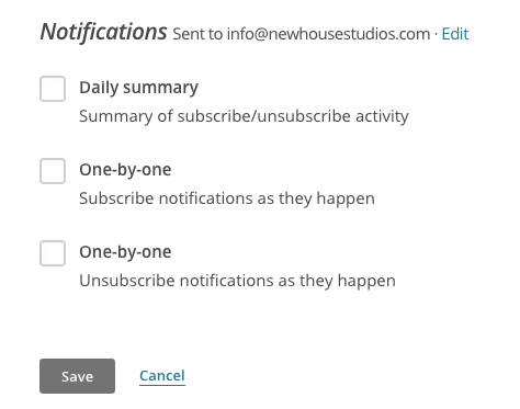 mailchimp list notifications